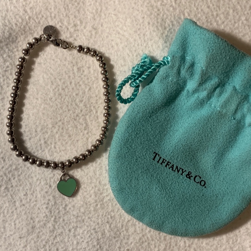 Tiffany&Co beaded bracelet w/ Tiffany blue heart